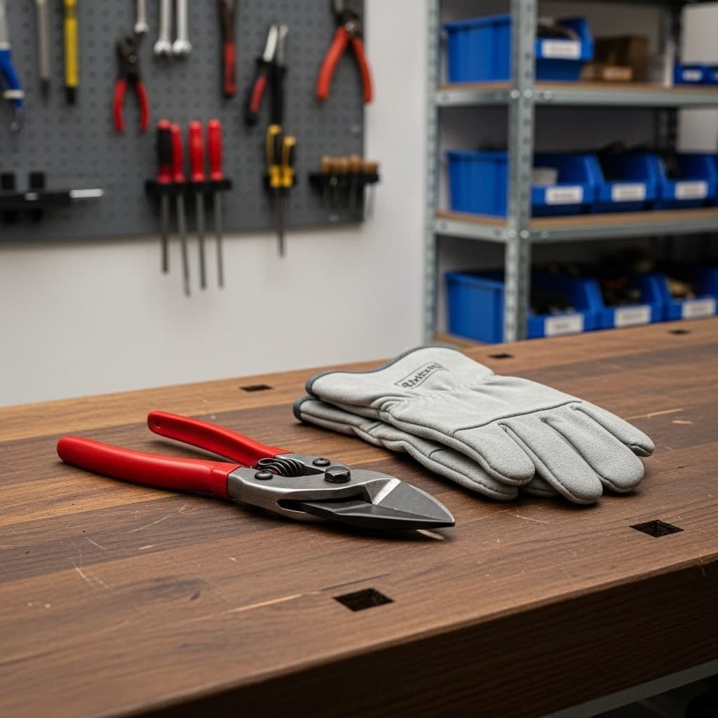 Flaschner bei der Reparatur einer Regenrinne am Haus